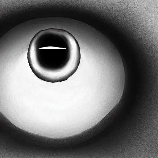 Prompt: a close up image of an eye of the watcher, eerie, black color scheme, horror, artstation, cgsociety