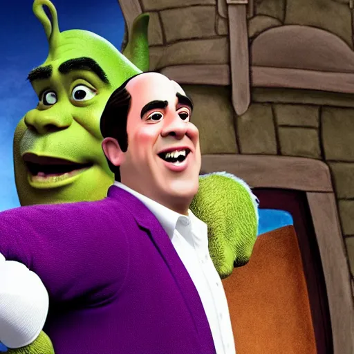 Image similar to jerry seinfeld as shrek movie still