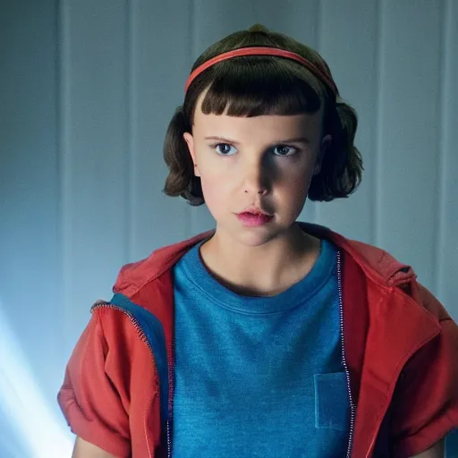 Prompt: Millie Bobby Brown in Stranger Things