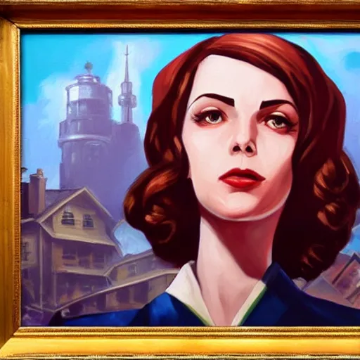 Image similar to Oil painting of Elizabeth from Bioshock Infinite