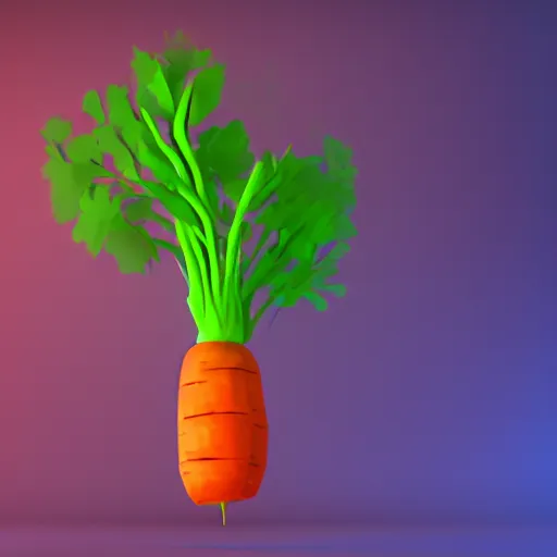 Image similar to a carrot, low quality, 3 d render, low poly,
