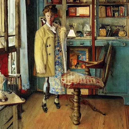 Image similar to modern stylized oil painting by carl larsson