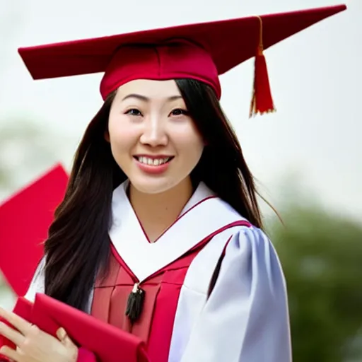 Image similar to A Chinese girl was admitted to graduate school in sociology