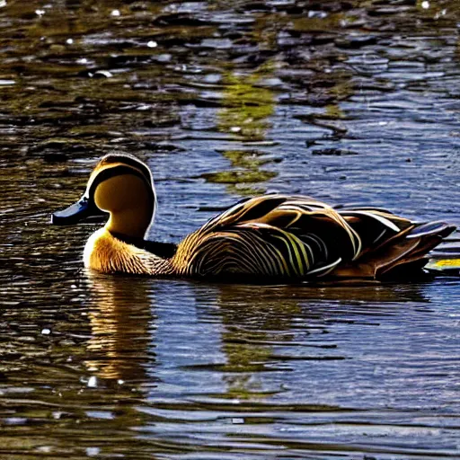 Prompt: a duck falling from the sky