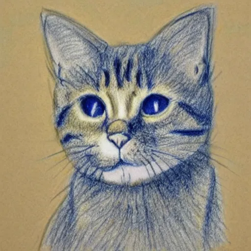 Image similar to crayon drawing of a cat