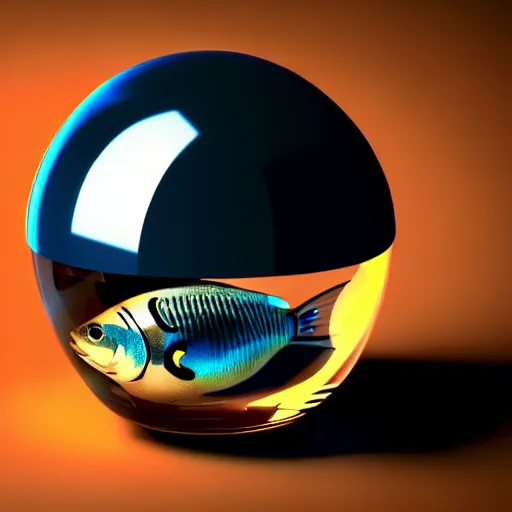 Image similar to a fish bowl with mecha legs, walking on a wooden table, photorealistic 3 d octane render, unreal engine