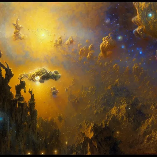 Image similar to the universe as an endless fractal dream, highly detailed painting by gaston bussiere, craig mullins, j. c. leyendecker, 8 k