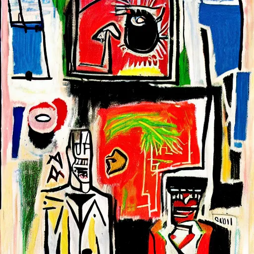 Image similar to modern demonic 1 9 2 0's pond crystal chicken coffer banylus trash, by jean - michel basquiat and eugene delacroix and monsu desiderio, child's drawing, movie poster, cubist