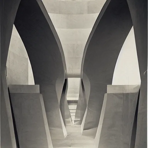 Image similar to an obsidian interior, architecture carved for a god, beautiful in its smoothness and expansiveness, curving geometric arches, architectural photograph by louis kahn and moshe safdie