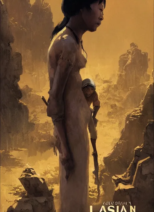 Image similar to poster for an animation film called the last asian slave woman, 8 k, hd, art by craig mullins