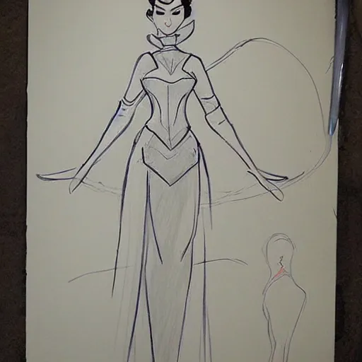 Image similar to milt kahl sketch of victoria justice as princess padme from star wars episode 3