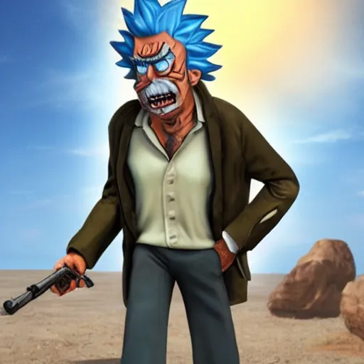 Prompt: Rick Sanchez in Read Dead 2, hyper realistic, HD, HQ, photo realistic