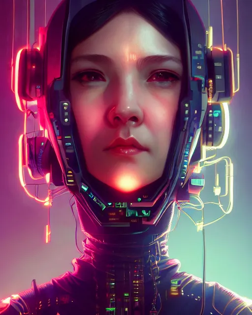 portrait, cute, cyberpunk, wires, horror, happy, | Stable Diffusion ...