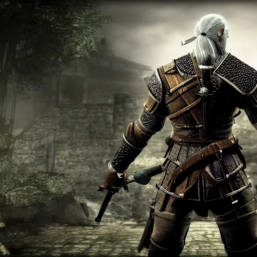 Geralt of Rivia in Dark Souls, screenshot, ps3