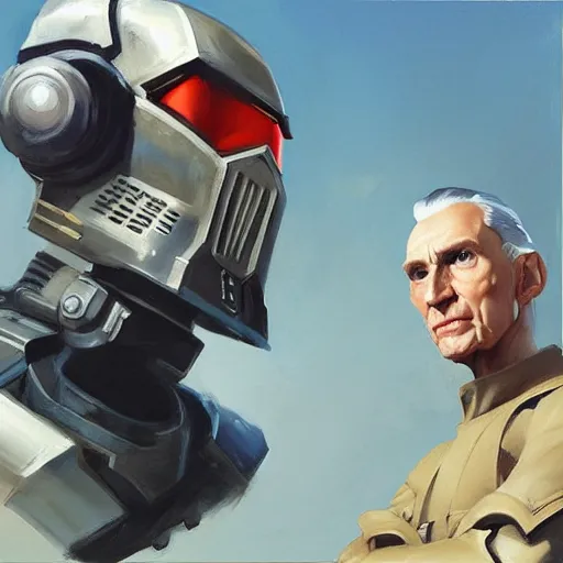 Image similar to greg manchess portrait painting of armored moff tarkin as overwatch character, medium shot, asymmetrical, profile picture, organic painting, sunny day, matte painting, bold shapes, hard edges, street art, trending on artstation, by huang guangjian and gil elvgren and sachin teng