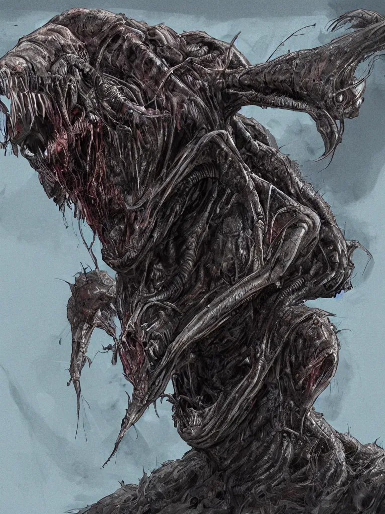 Prompt: a horrifying alien looking creature, concept art, digital art, detailed