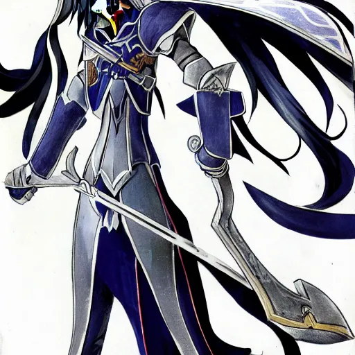Image similar to lucina from fire emblem awakening drawn in the style of eiichiro oda, high detail, beautiful