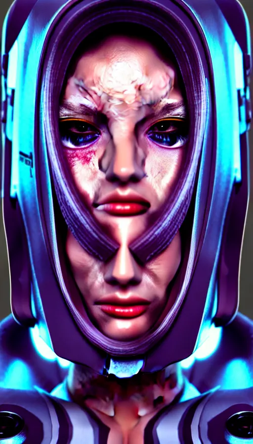 Image similar to face mask on beautiful woman face, cyberpunk art by kuno veeber, cgsociety, computer art, ultra detailed, futuristic, anime aesthetic