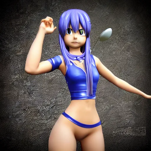 Image similar to photorealistic lucy fairy tail 3d model