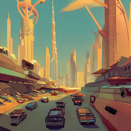 Image similar to gta : dubai, by cory loftis