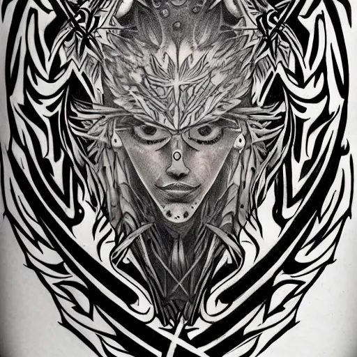 Prompt: raven mystic occult, symbolism mythos, highly detailed line tattoo, real tattoo, realistic realism, design concepts