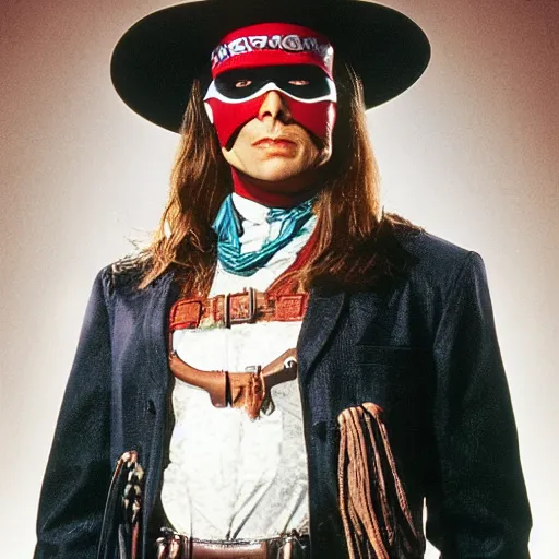 Image similar to The Lone Ranger in a 1990s sitcom, portrait still image