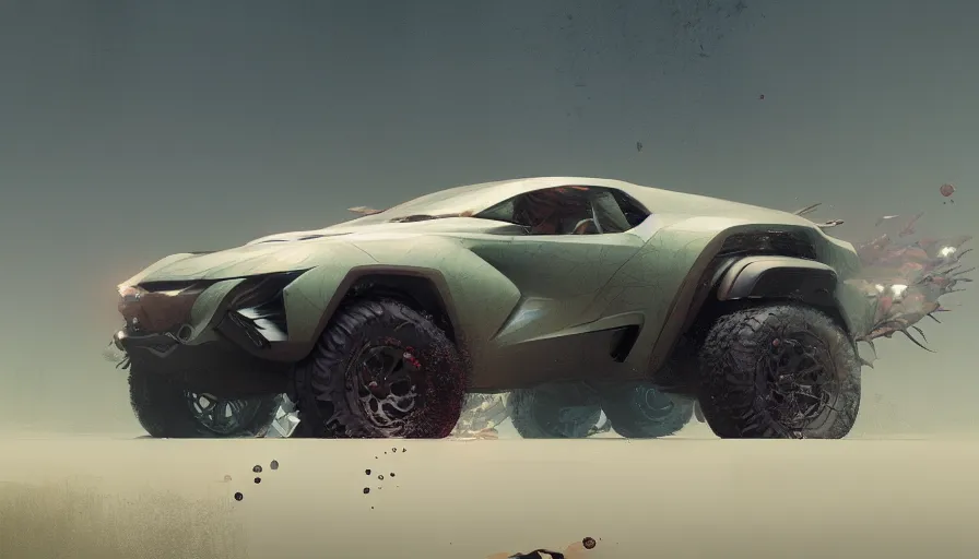 Prompt: a beautiful concept offroad suv by cory loftis, fenghua zhong, ryohei hase, ismail inceoglu and ruan jia. volumetric light, detailed, octane render, midsommar