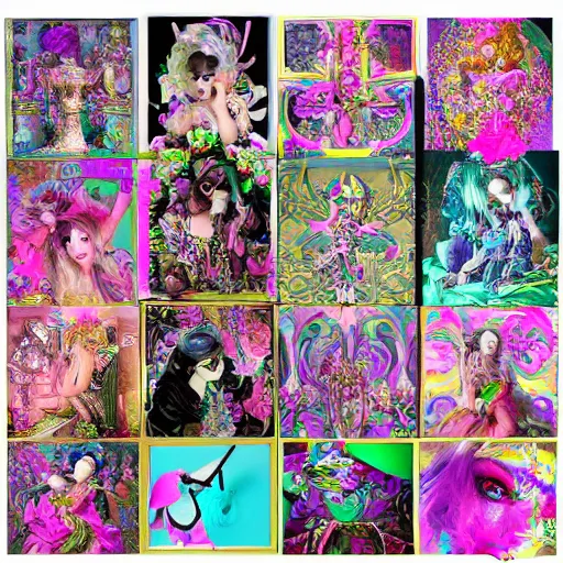 Image similar to maximalist pastel goth baroque decora jester themed colorful cmyk royalty ornamental maximalism early computer graphics frames for sale, artistic creativity