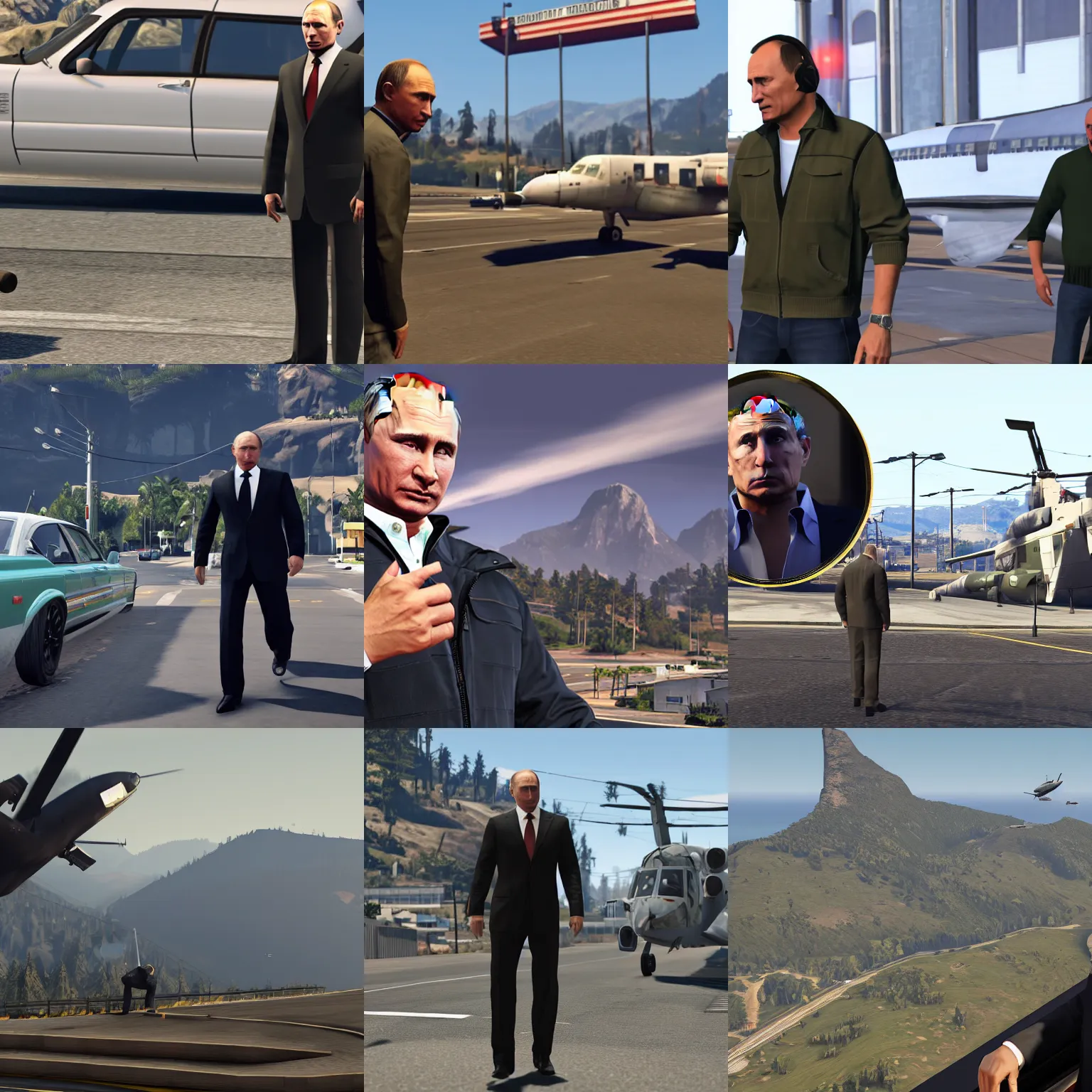 Image similar to vladimir putin completing a gta 5 mission, unreal engine 5 detail, by gta 5