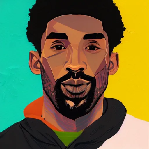 Prompt: Kobe Bryant profile picture by Sachin Teng, asymmetrical, Organic Painting , Matte Painting, geometric shapes, hard edges, graffiti, street art:2 by Sachin Teng:4