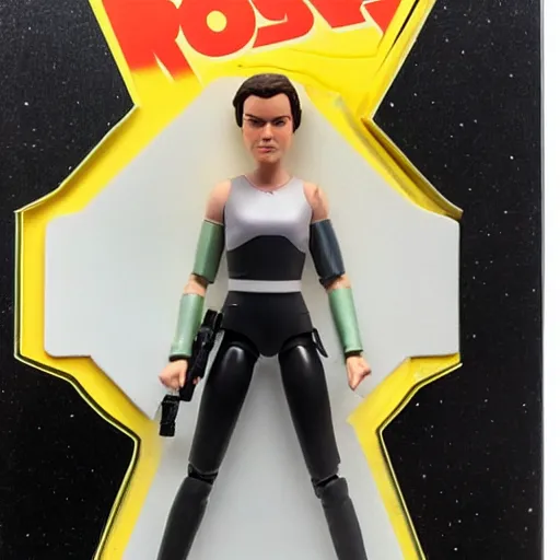 Image similar to daisy ridley, stop motion vinyl action figure, plastic, toy, very reflective, boris vallejo style