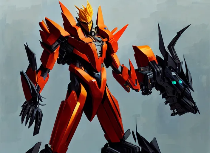 Image similar to rodimus from metal gear rising revengeance by greg rutkowski