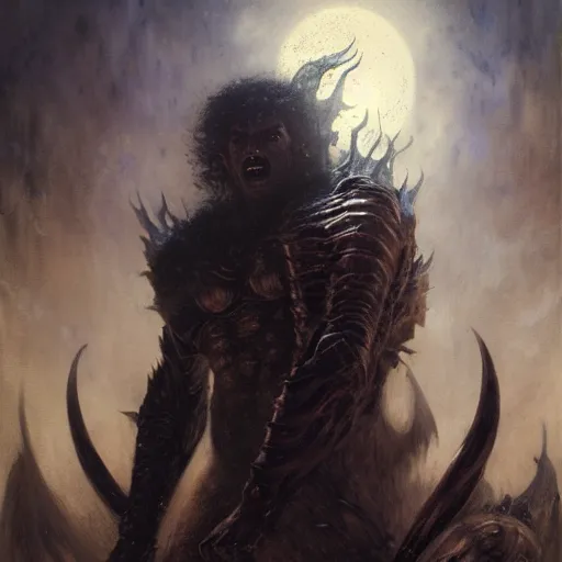 Prompt: a portrait of a monster from berserk by gaston bussiere, bayard wu, greg rutkowski, giger, maxim verehin, greg rutkowski, masterpiece, sharp focus, cinematic, highly detail, lightning - h 7 6 8