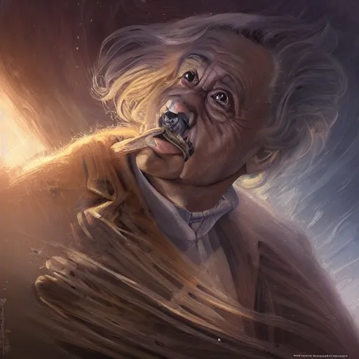 Prompt: dramatic, Albert Einstein. scifi, intricate, elegant, highly detailed, digital painting, artstation, concept art, smooth, sharp focus, illustration, illustration painting by Mandy Jurgens and Małgorzata Kmiec and Dang My Linh and Lulu Chen and Alexis Franklin and Filip Hodas and Pascal Blanché and Bastien Lecouffe Deharme, detailed intricate ink illustration, heavenly atmosphere, detailed illustration, digital art, overdetailed art, complementing colors, trending on artstation, Cgstudio, the most beautiful image ever created, subtle details, illustration painting, vibrant colors, 8K, award winning artwork, high quality printing, fine art, intricate, epic lighting, very very very very beautiful scenery, 8k resolution, digital painting, sharp focus, professional art, atmospheric environment, 8k ultra hd, artstationHD, hyper detailed, elegant, cinematic, awe inspiring, beautiful