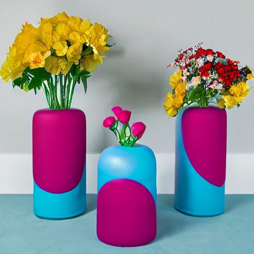 Prompt: y 2 k inflatable flower vases
