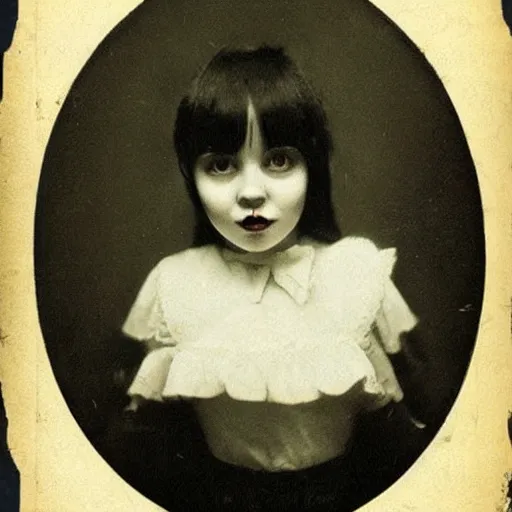 Image similar to “a vampire child girl in 1800”