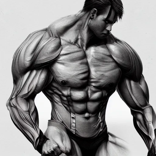 Prompt: muscular Johan liebert , digital art , hyperdetailed , artstation , cgsociety , matt painting , concept art