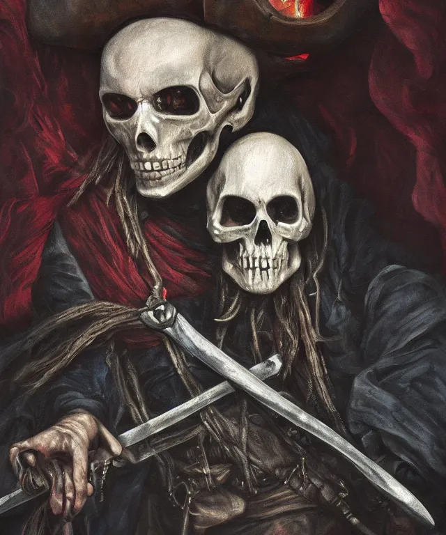 Prompt: ultra realistic color portrait painting of a tranparent 1 7 th century pirate ghost with a sword in a grotto, dark, painted, brooding, atmospheric, seascape, horror, smooth, epic, highly detailed, cinematic, artstation, by kai carpenter