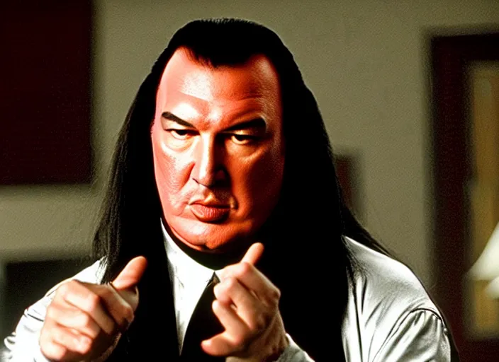 Prompt: steven seagal in a still from the movie The Room (2003)