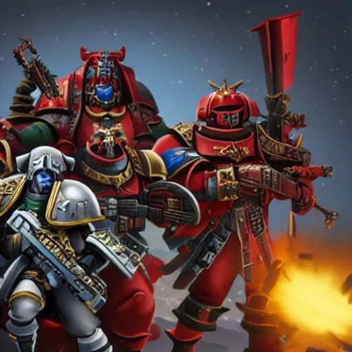 Prompt: warhammer 4 0 k in fortnite, collab