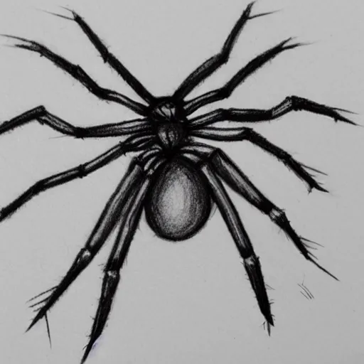 Image similar to spider, pencil sketch