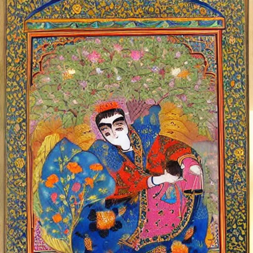 Prompt: a persian miniature painting, high detail, high quality