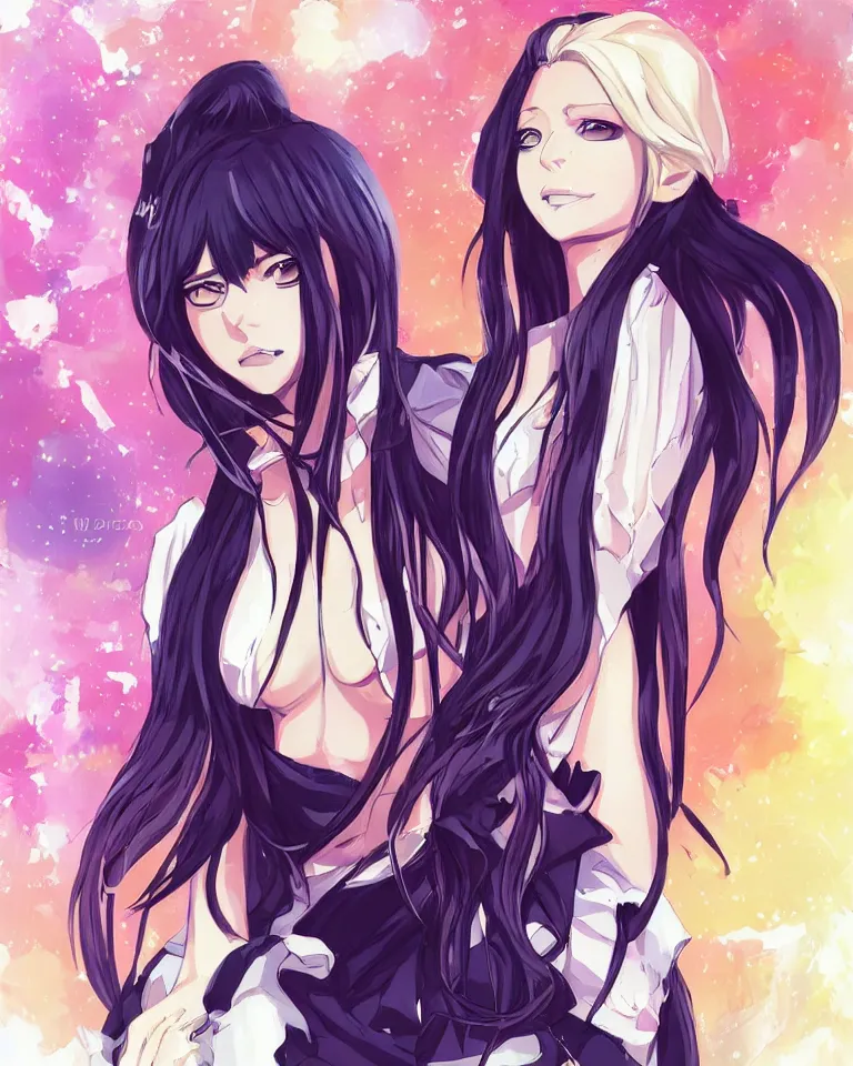 Image similar to illustration of a beautiful! female anime character resembling Zoe Saldaña & tier harribel from bleach | drawn by WLOP, drawn by ross tran, drawn by hikari shimoda