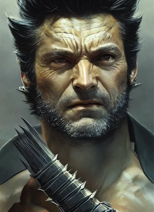 Image similar to Portrait Wolverine, marvel comics, dark, intricate, highly detailed, smooth, artstation, digital illustration by Ruan Jia and Mandy Jurgens and Artgerm and Wayne Barlowe and Greg Rutkowski and Frank Frazetta