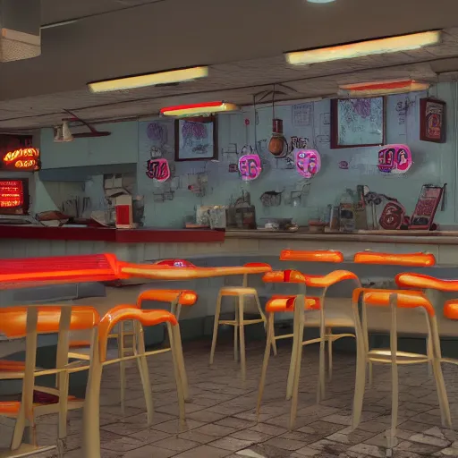 Image similar to 1990's diner full of zombies, 8k, octane render