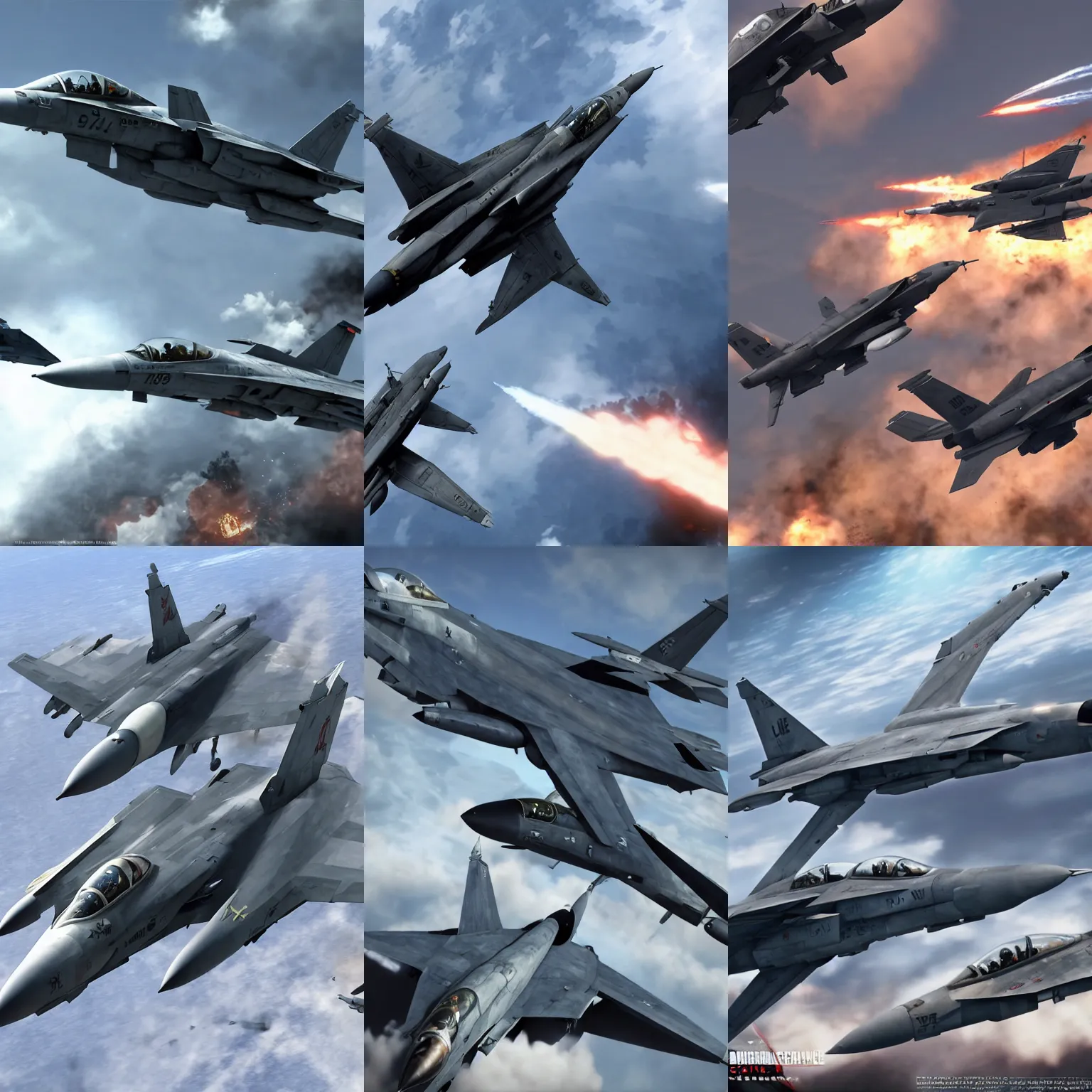 Prompt: ace combat 8 game cover, highly detailed, game cover, 4 k, photorealistic, unreal engine, trending, fighter jet