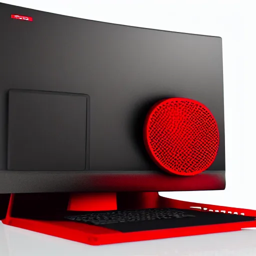 Prompt: red computer screen