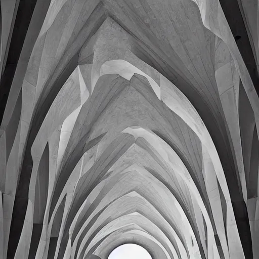 Prompt: a white marble interior photograph, architecture carved for a titan, beautiful in its smoothness and expansiveness, curving geometric arches, architectural photograph by louis kahn and moshe safdie