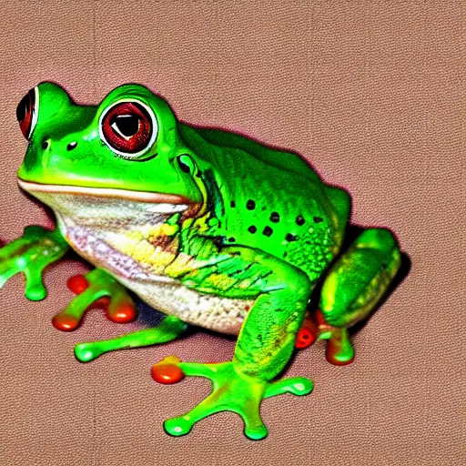 Image similar to cute frog, digital art, 4 k, detailed