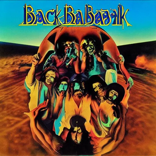 Prompt: black sabbath album cover in the syle of the beach boys, album cover